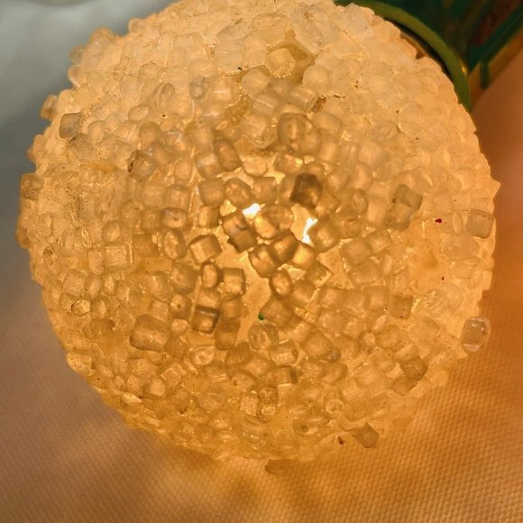 2 White & 1 Orange Vintage Lighted Ice frosted Christmas Bulbs ONLY Lot of 3 - Picture 5 of 16